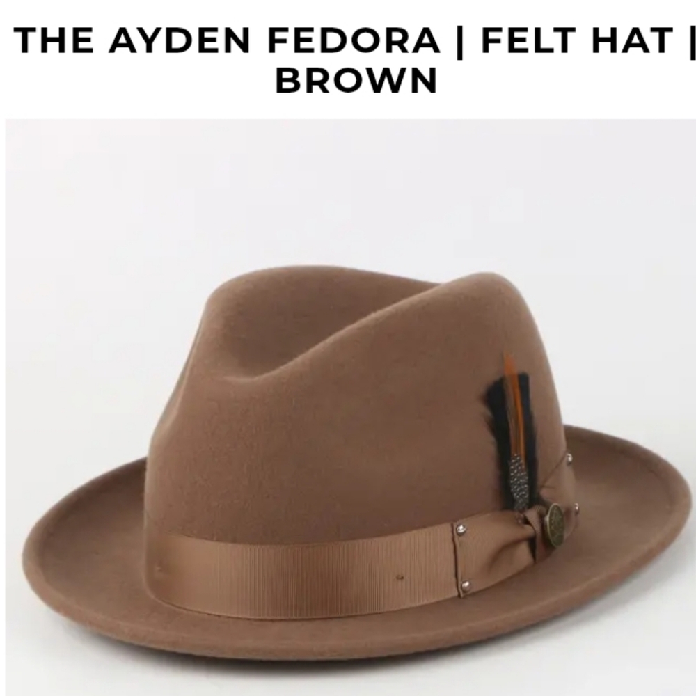 Steven Land Ayden Brown Fedora Hat